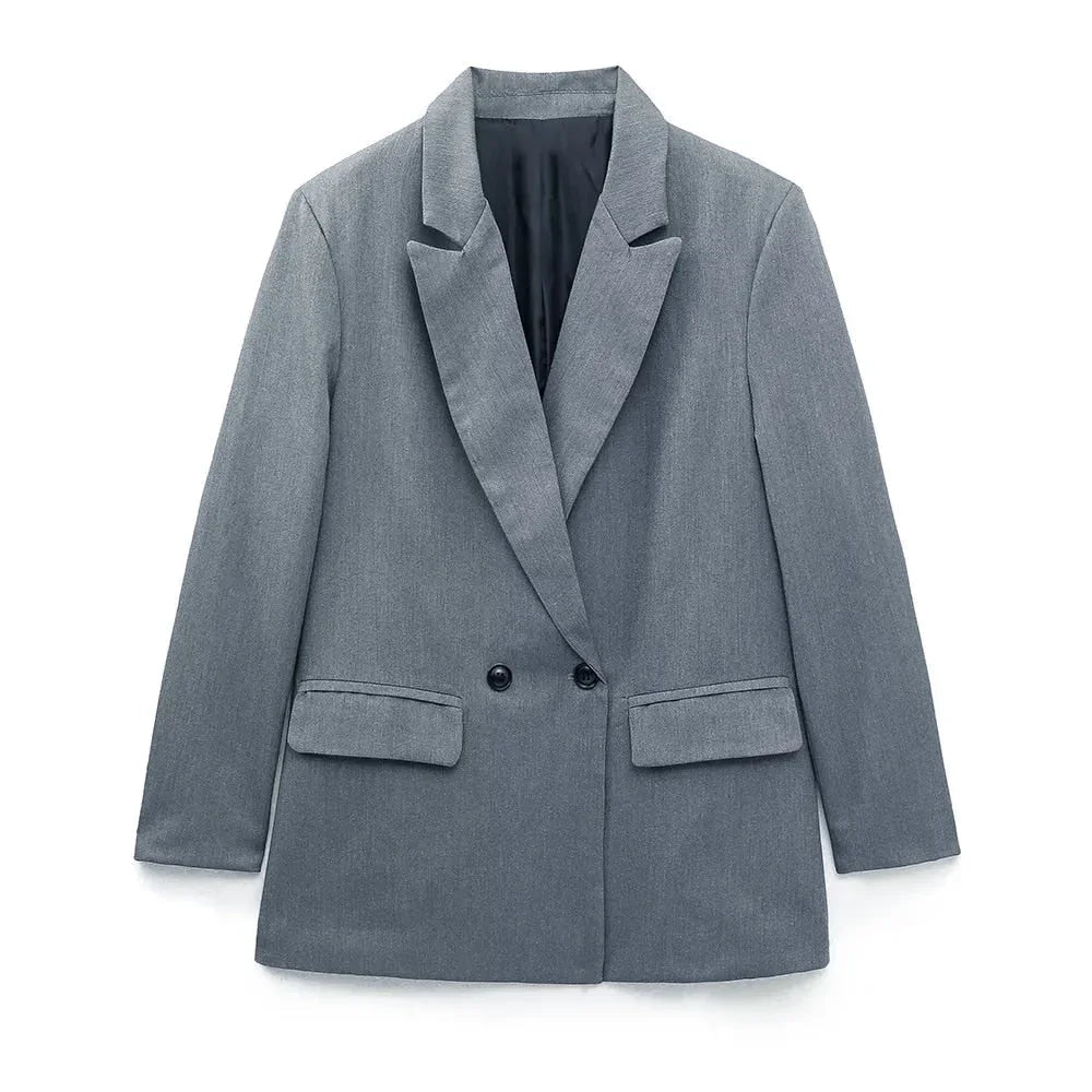 Blazer Femme Ajusté Double Boutonnage 3