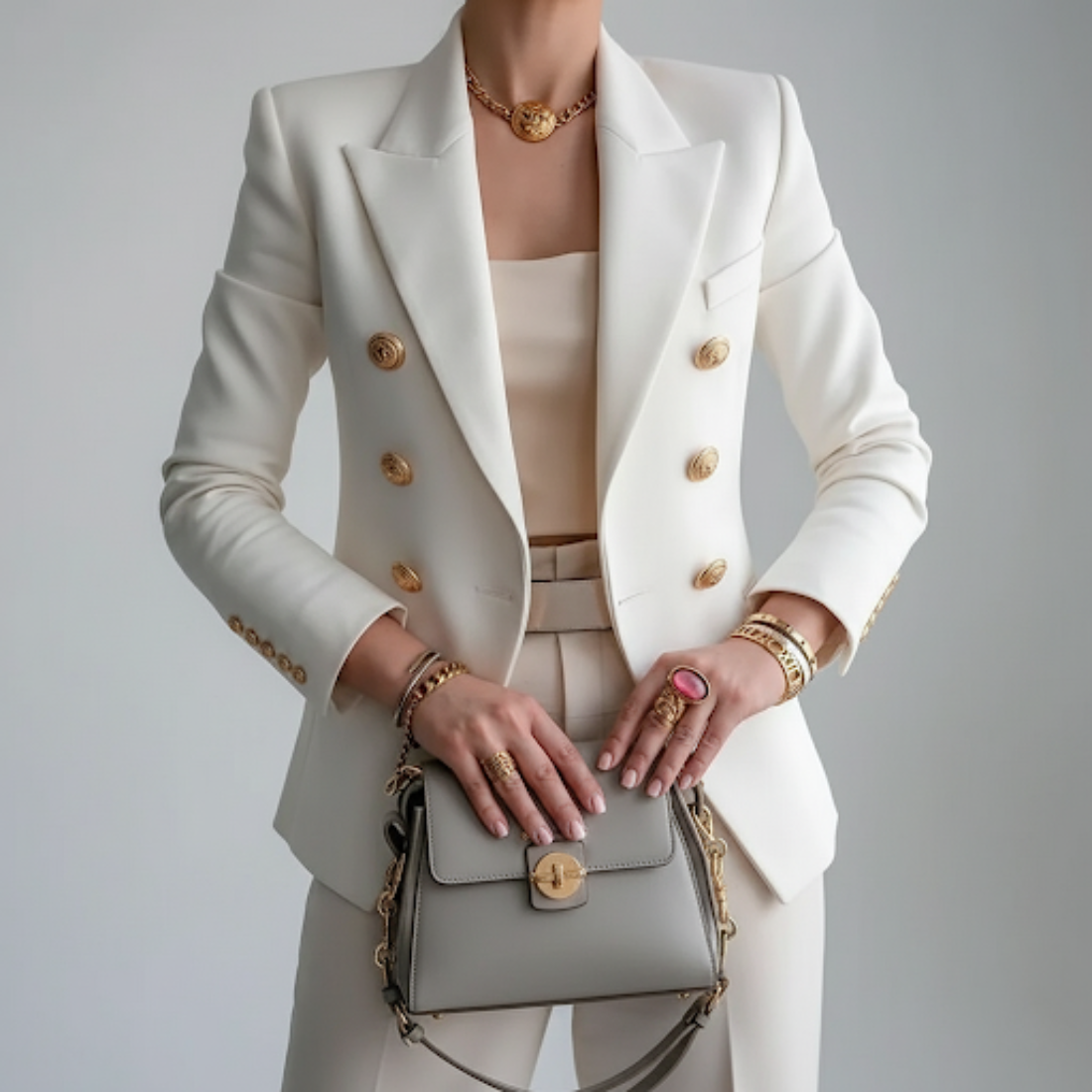Blazer Femme Croisé Chic Double Boutonnage 0