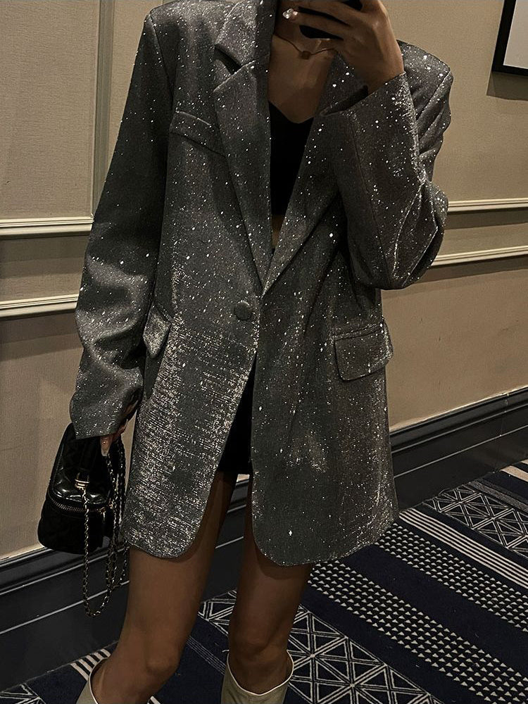 Blazer Femme à Sequins Scintillants 3