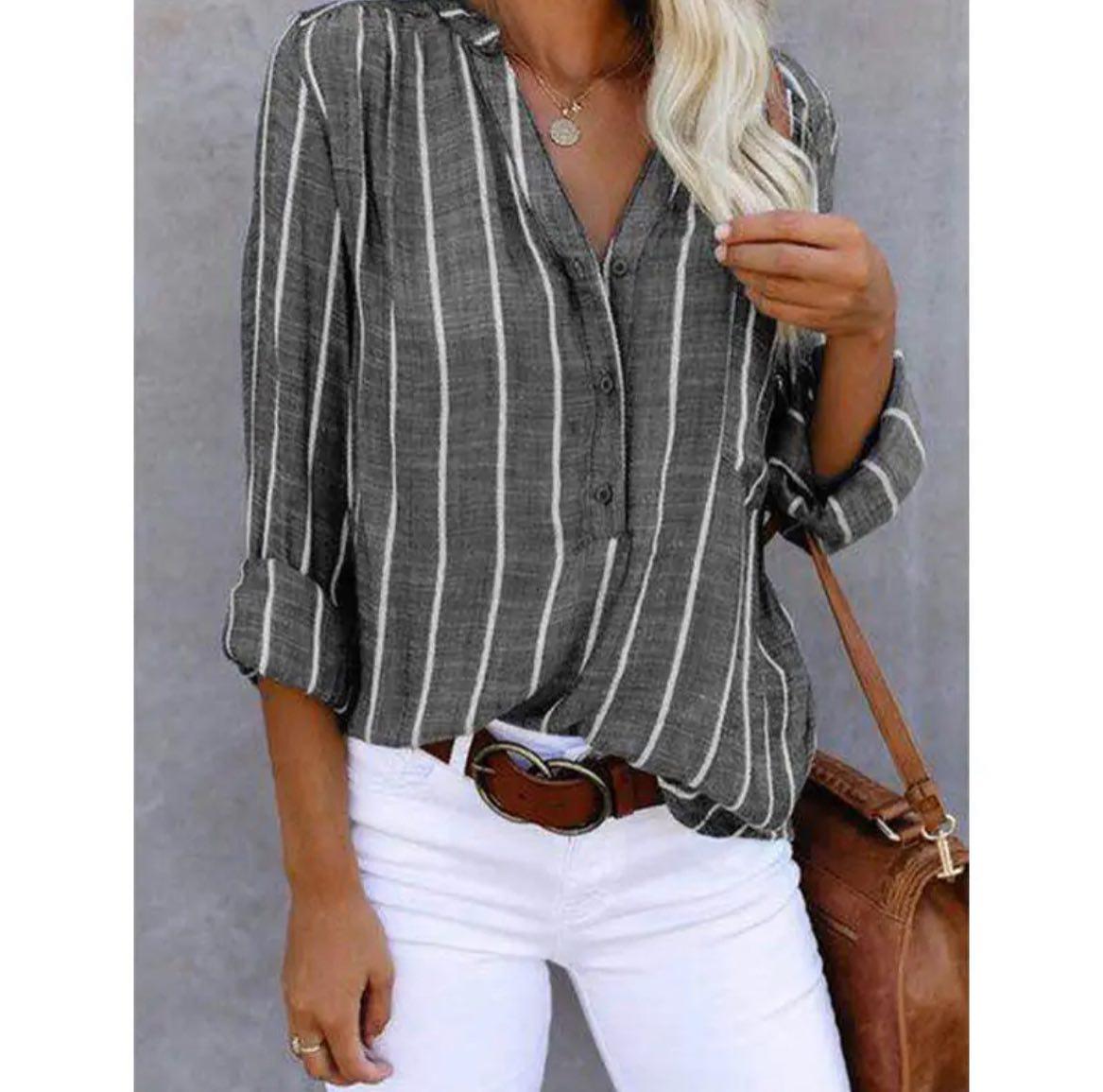 Blouse Décontractée à Rayures pour Femmes 8
