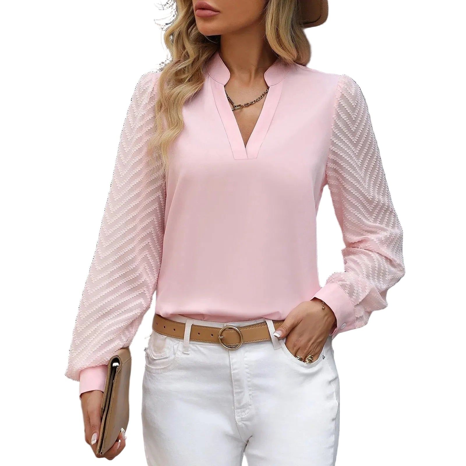 Blouse Femme Col en V Chic 0