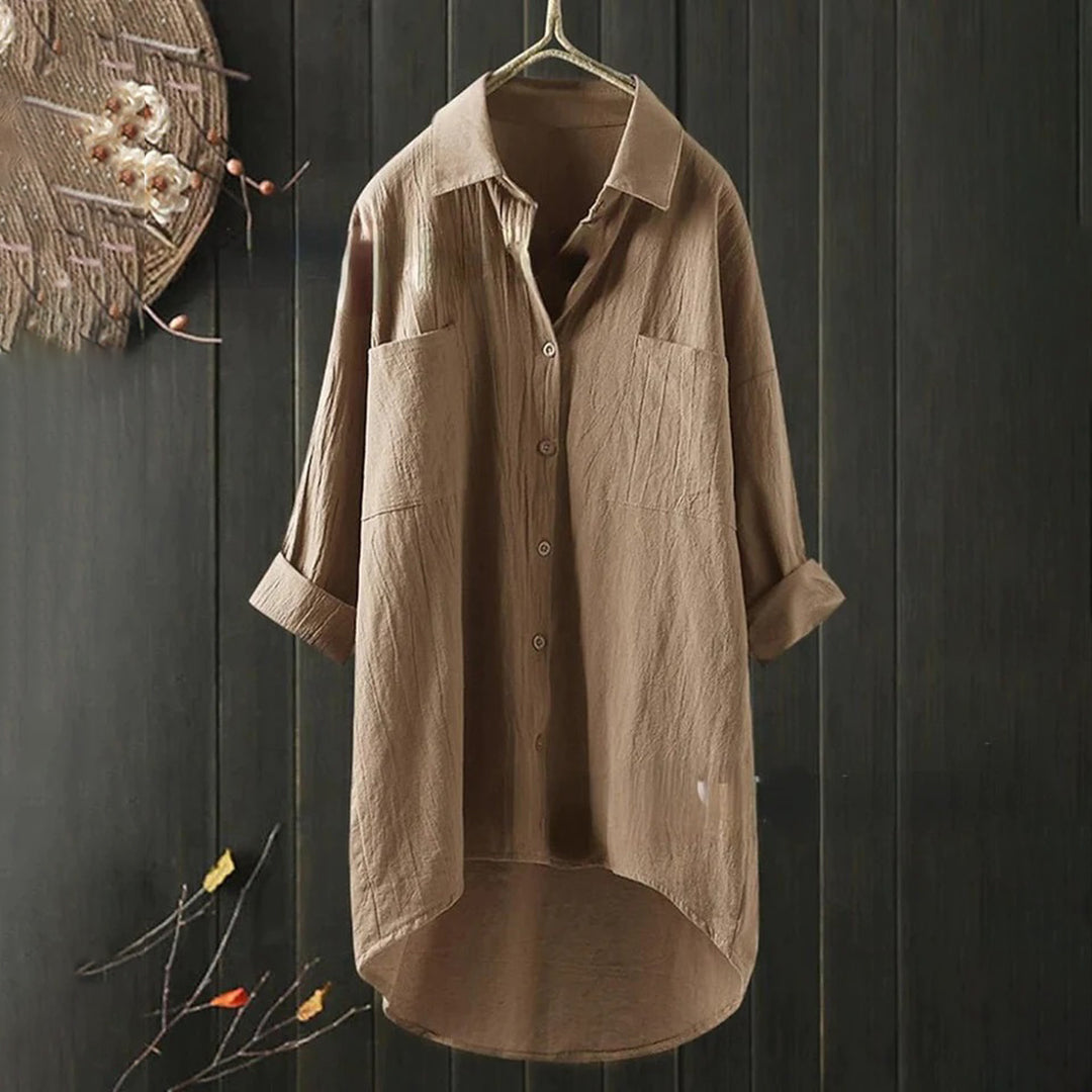 Blouse Femme Longue Oversize Manches Longues Tissu Doux 9