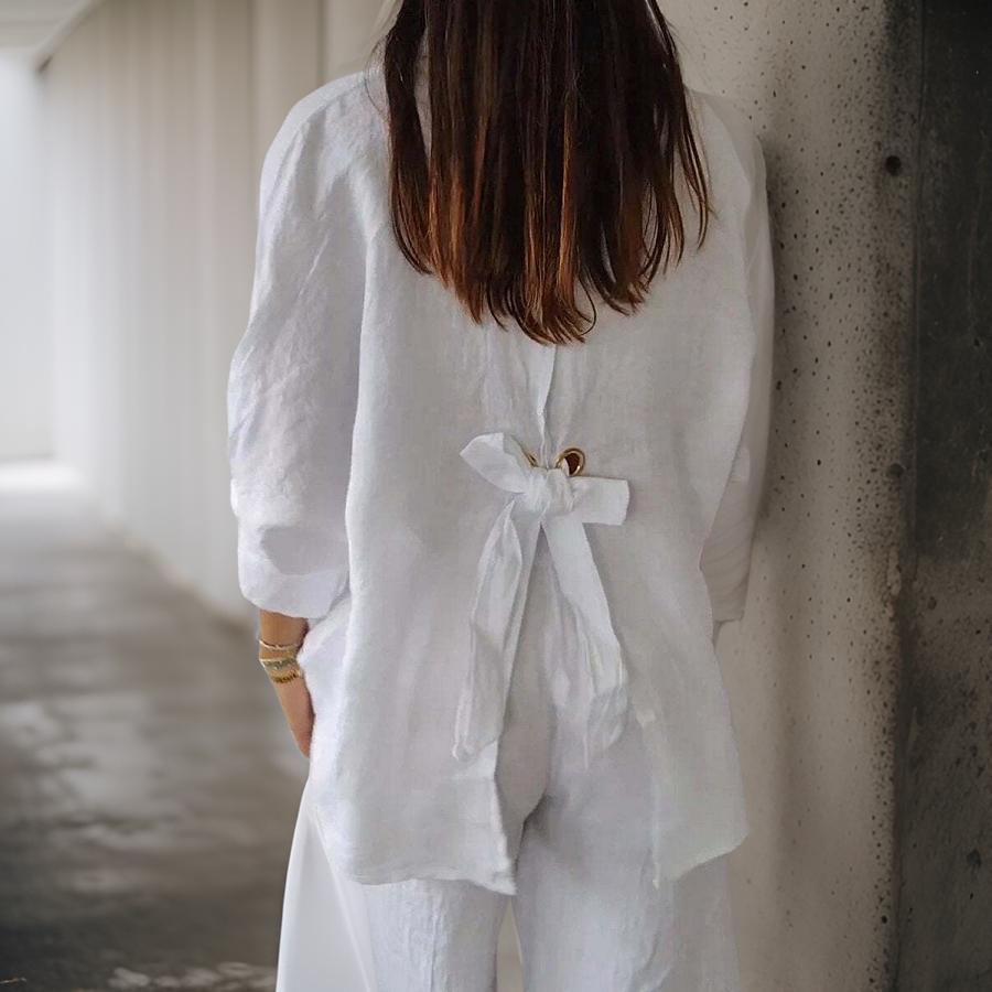 Blouse Femme en Coton Mélangé Classique 3