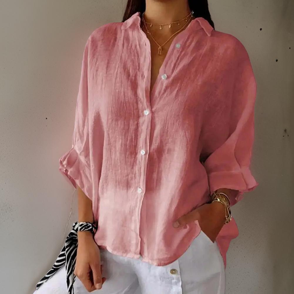 Blouse Femme en Coton Mélangé Classique 8