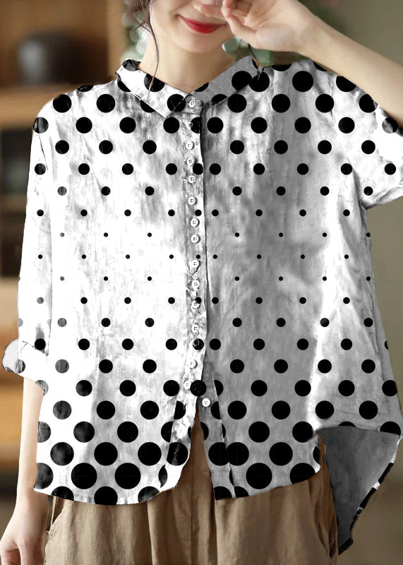 Blouse en Coton à Col Peter Pan pour Femmes 9