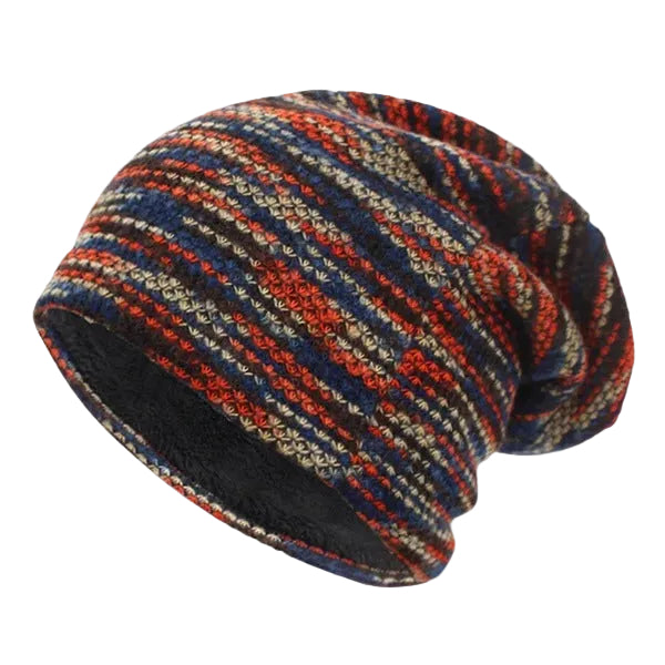 Bonnet Hiver À Rayures Unisexe Douillet 0