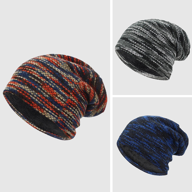 Bonnet Hiver À Rayures Unisexe Douillet 4