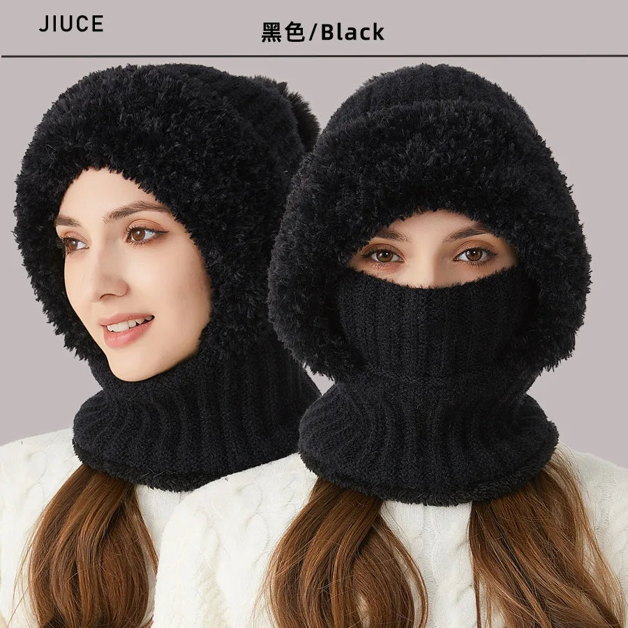 Bonnet d'hiver pour femmes avec snood intégré 4