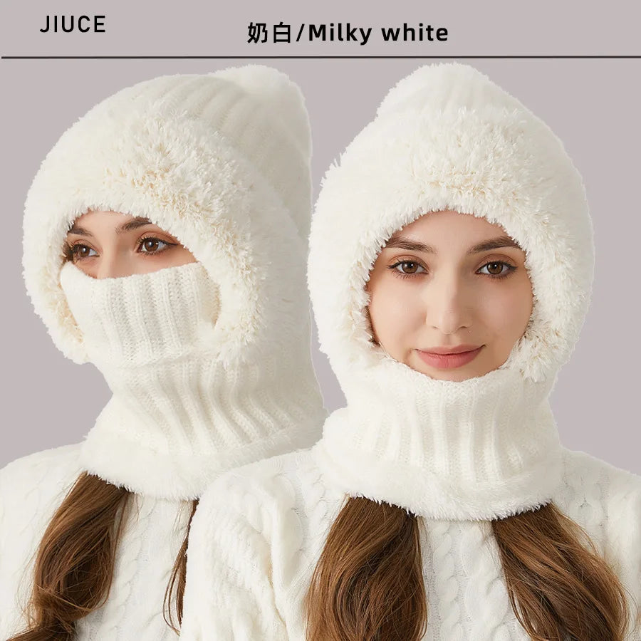 Bonnet d'hiver pour femmes avec snood intégré 5