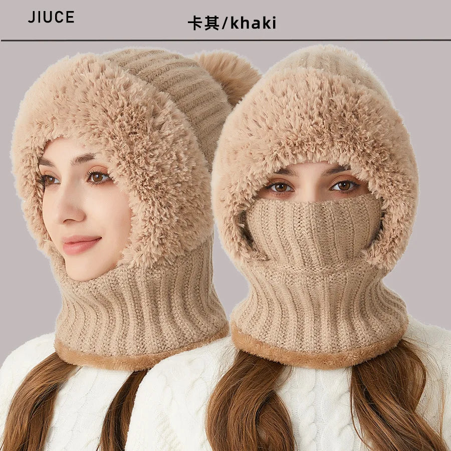 Bonnet d'hiver pour femmes avec snood intégré 6