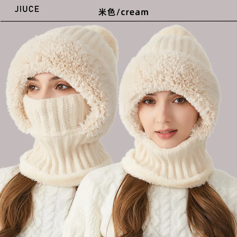 Bonnet d'hiver pour femmes avec snood intégré 7