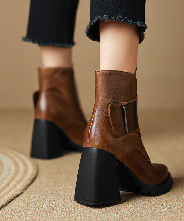 Bottes Femme À Talon Épais Chic 4
