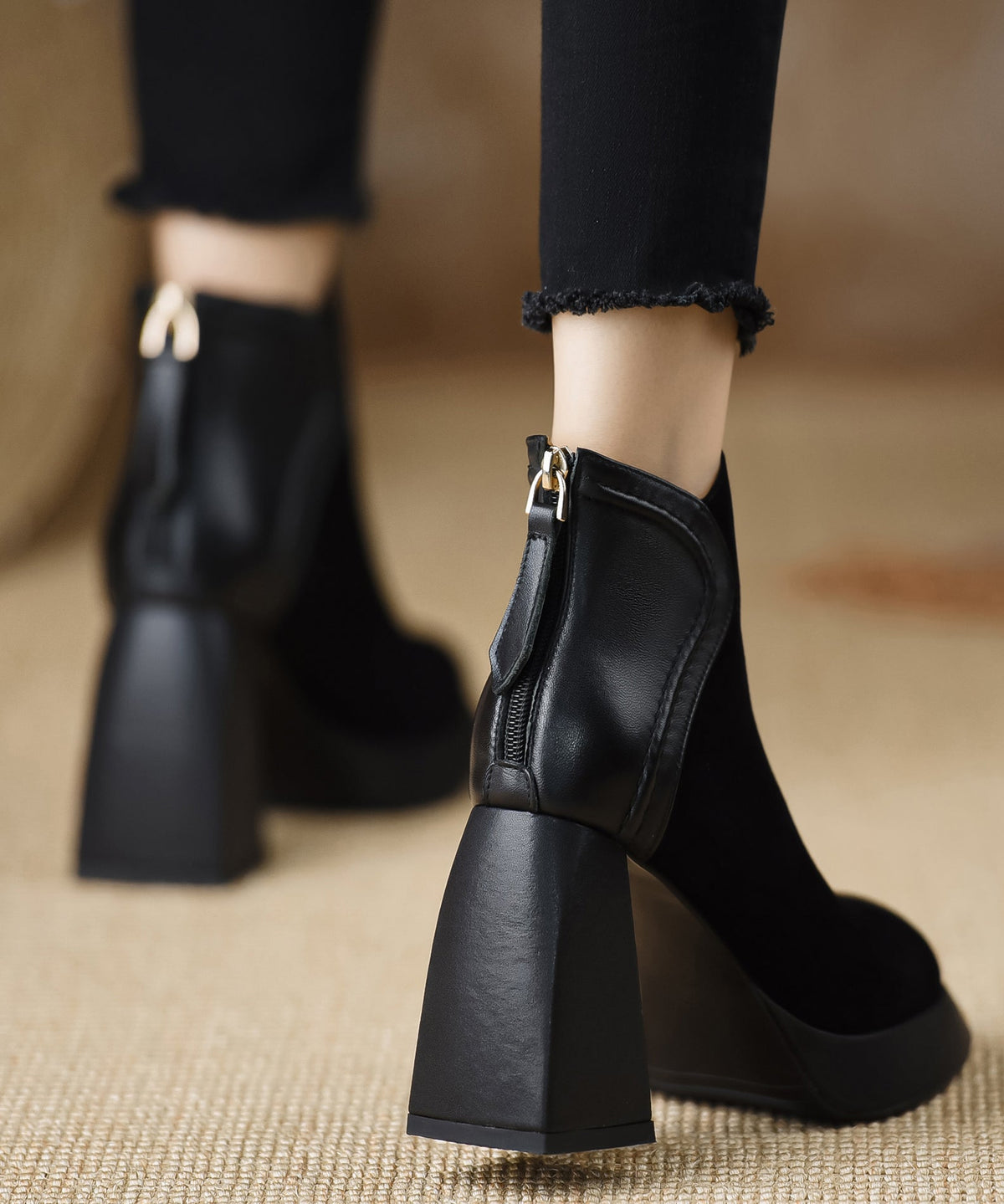 Bottes Femme Chic avec Fermeture Éclair 4