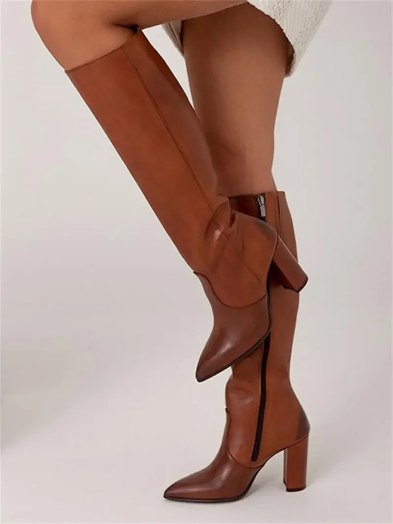 Bottes Femme Élégantes en Similicuir