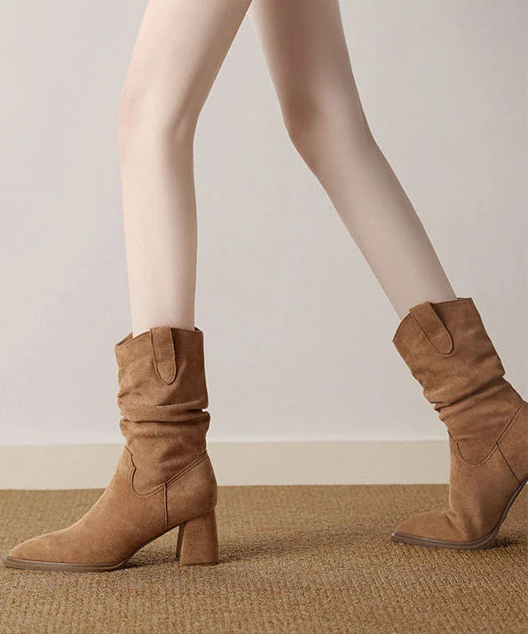 Bottes Femme Style Bohème Bout Pointu Talon Compensé 1