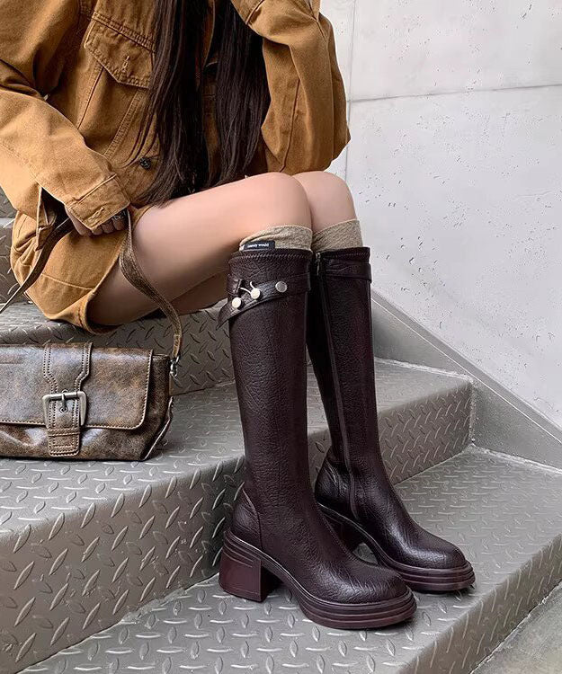 Bottes Femme Style Bohème Hautes à Talons Compensés 0