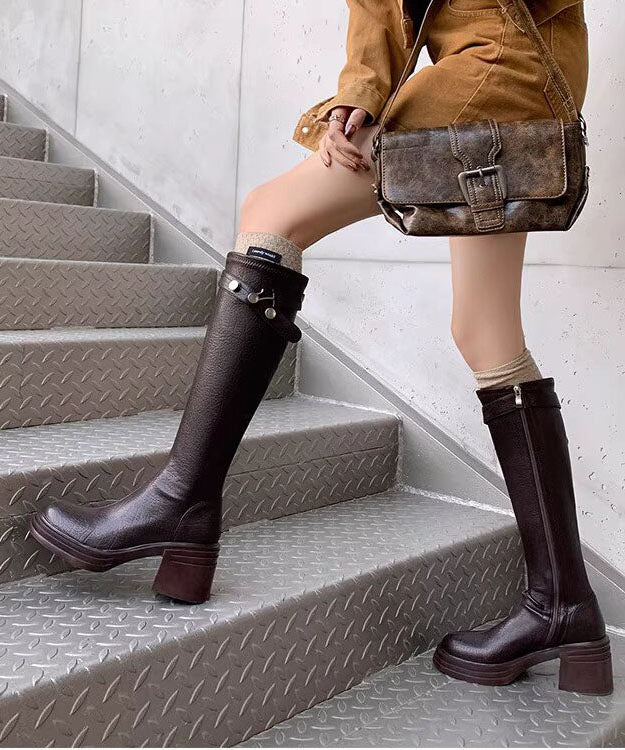 Bottes Femme Style Bohème Hautes à Talons Compensés 1