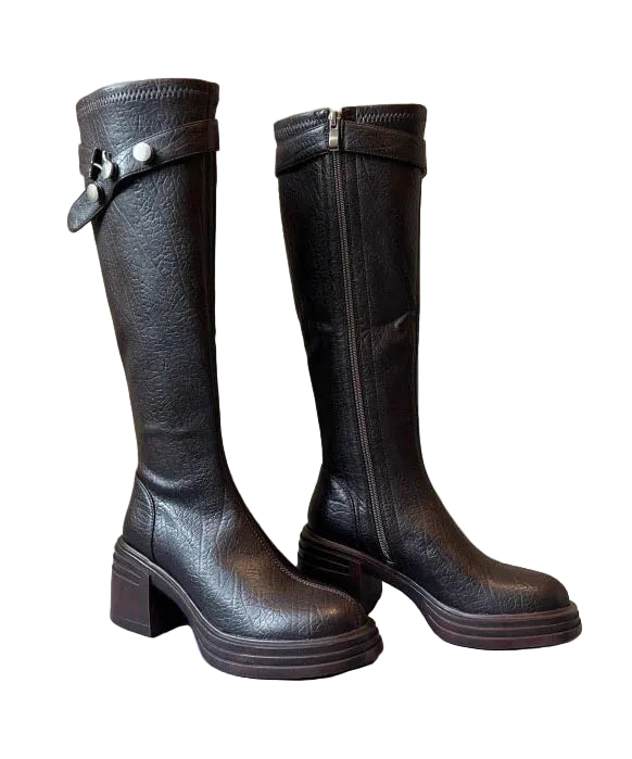 Bottes Femme Style Bohème Hautes à Talons Compensés 4