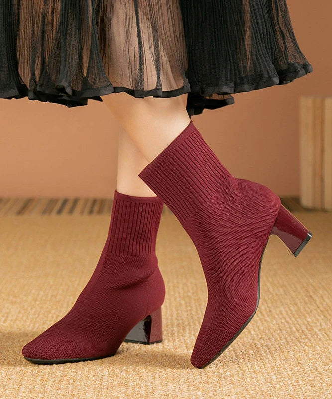 Bottes Femme Style Maille Souple Grandes Tailles 2