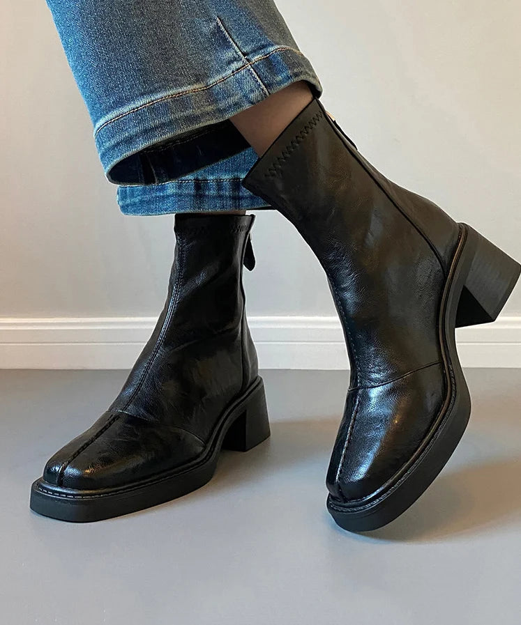 Bottes Femme Talons Épais Style Classique 2
