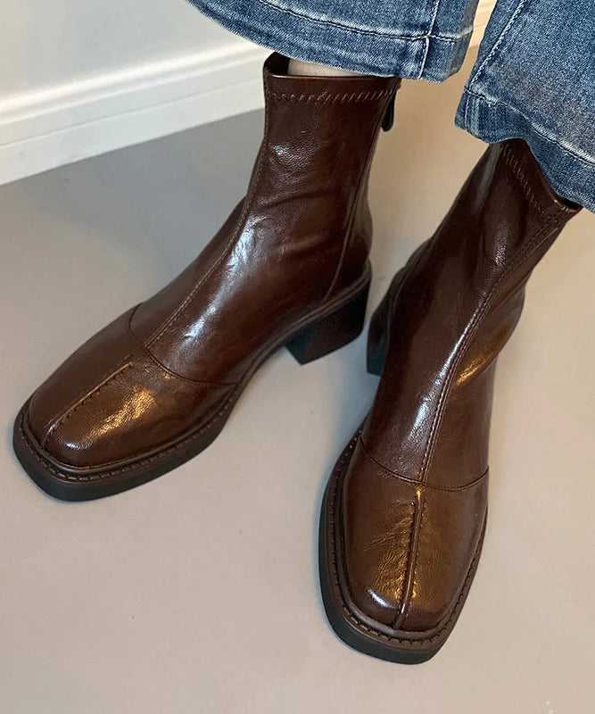 Bottes Femme Talons Épais Style Classique 3