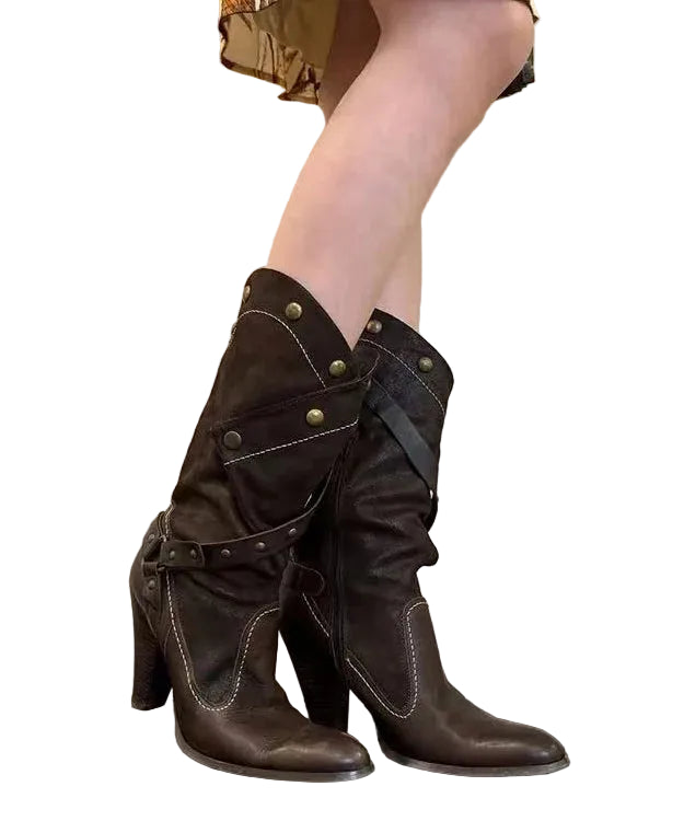Bottes Femme Talons Hauts Style Patchwork 0