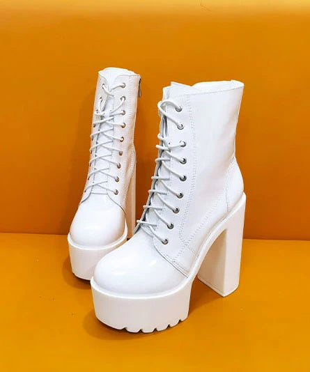 Bottes Femme à Brides Croisées et Semelle Épaisse 4