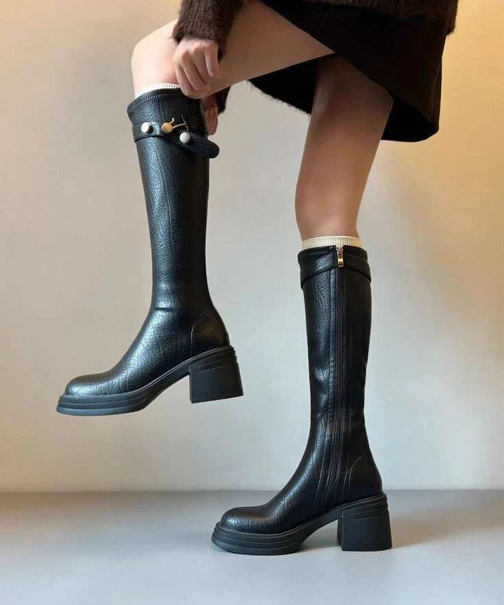 Bottes Femme à Semelle Épaisse Style Moderne 3