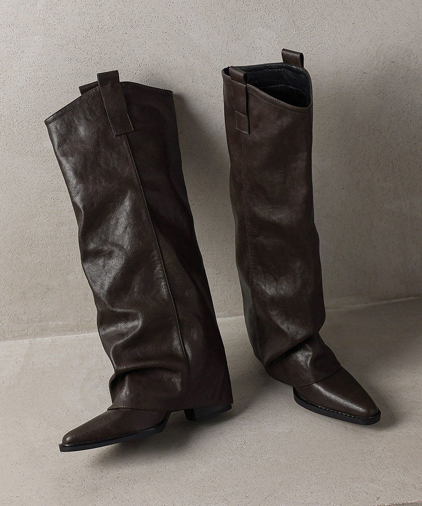 Bottes Femme à Talon Compensé Bout Pointu 4
