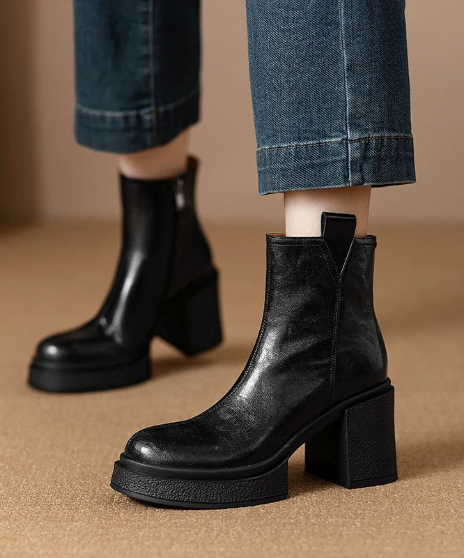 Bottes Femme à Talon Épais Style Tressé 1