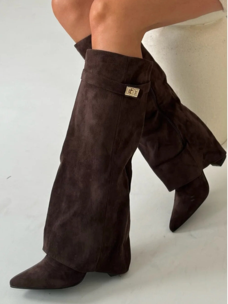 Bottes Femmes Hautes avec Détails Dorés 7