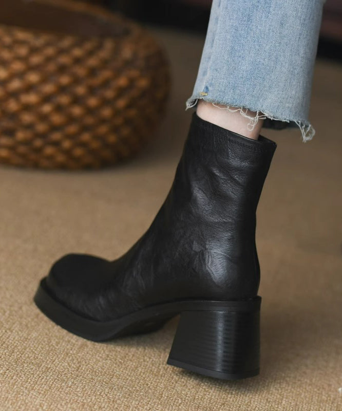 Bottes à Talons Épais avec Fermeture Éclair 4