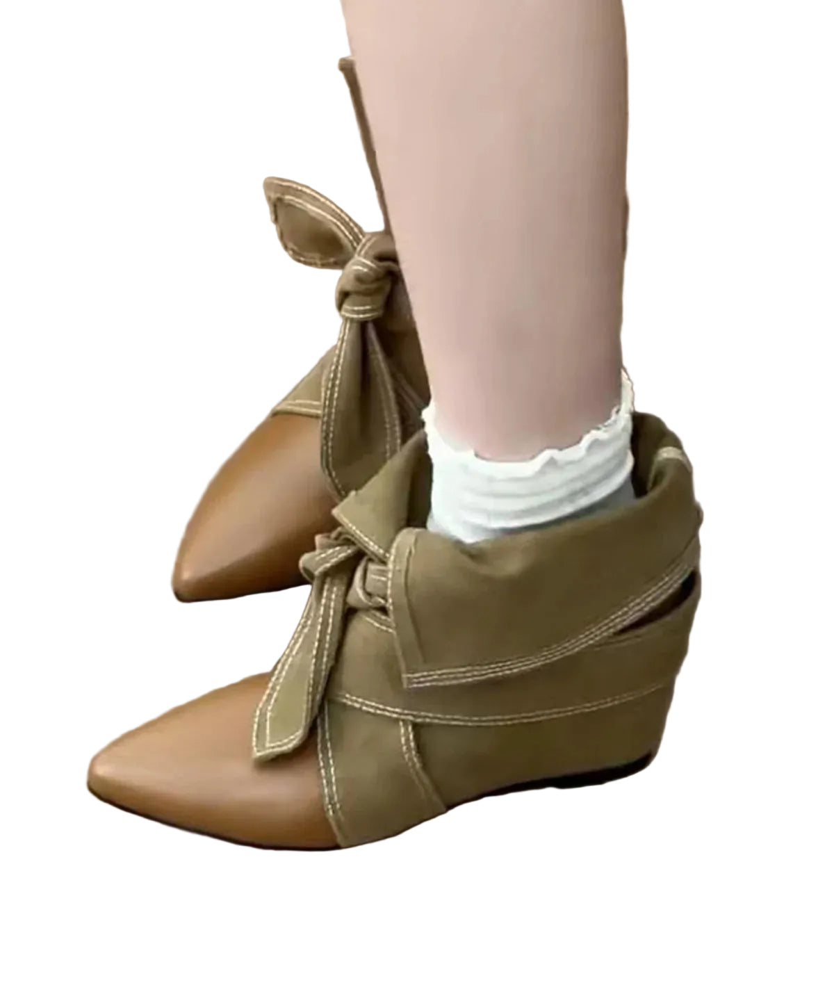 Bottes compensées pour femme à bout pointu 4