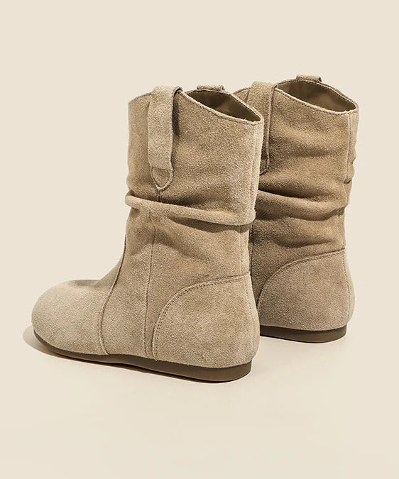 Bottes compensées pour femmes style froissé 4