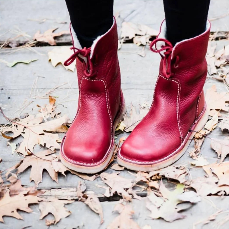 Bottes d'Hiver Femme Imperméables en Cuir 4