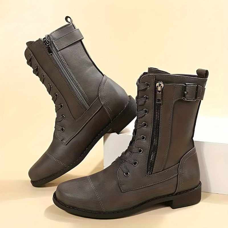 Bottes de Combat Femme avec Glissière Latérale 10