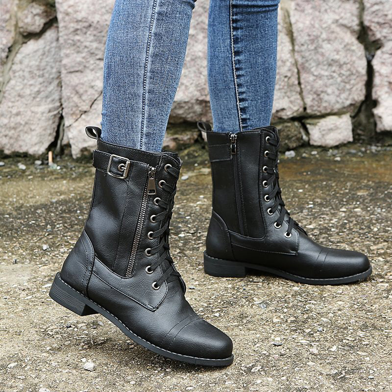 Bottes de Combat Femme avec Glissière Latérale 5