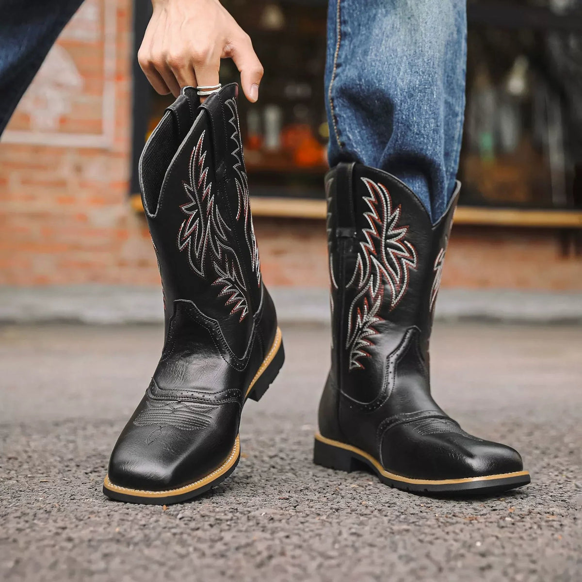 Bottes de Cowboy pour Hommes Style Occidental 2