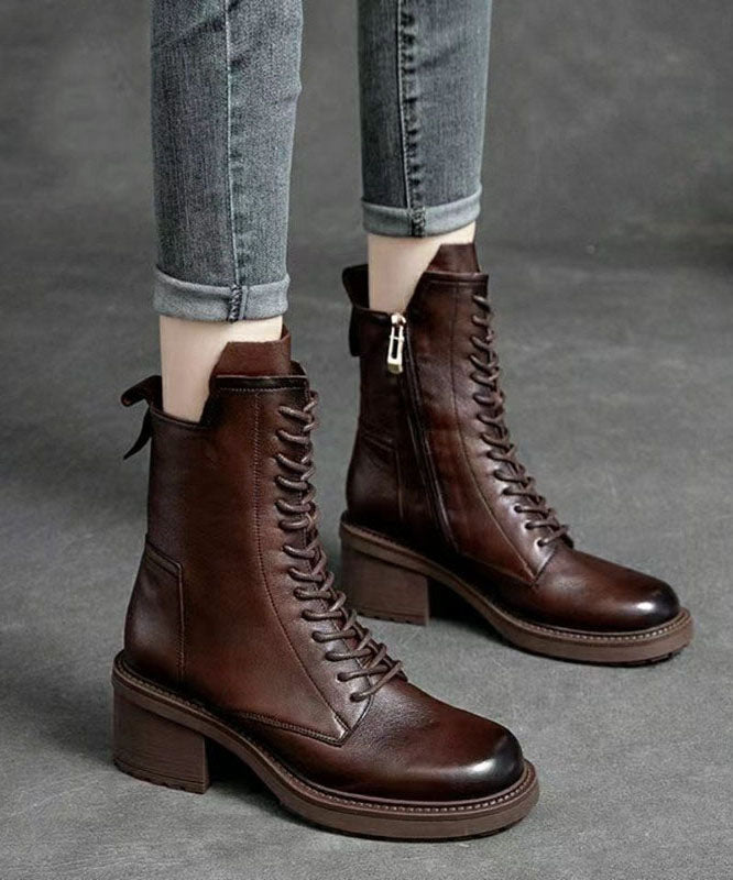 Bottes de Moto Homme à Lacets Style Robuste 1