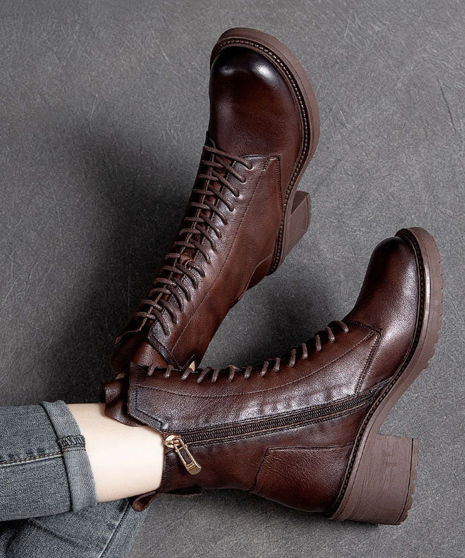 Bottes de Moto Homme à Lacets Style Robuste 2