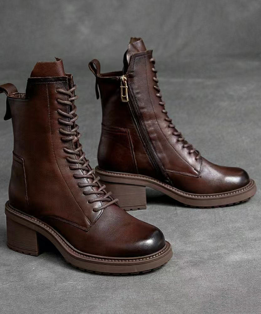 Bottes de Moto Homme à Lacets Style Robuste 3