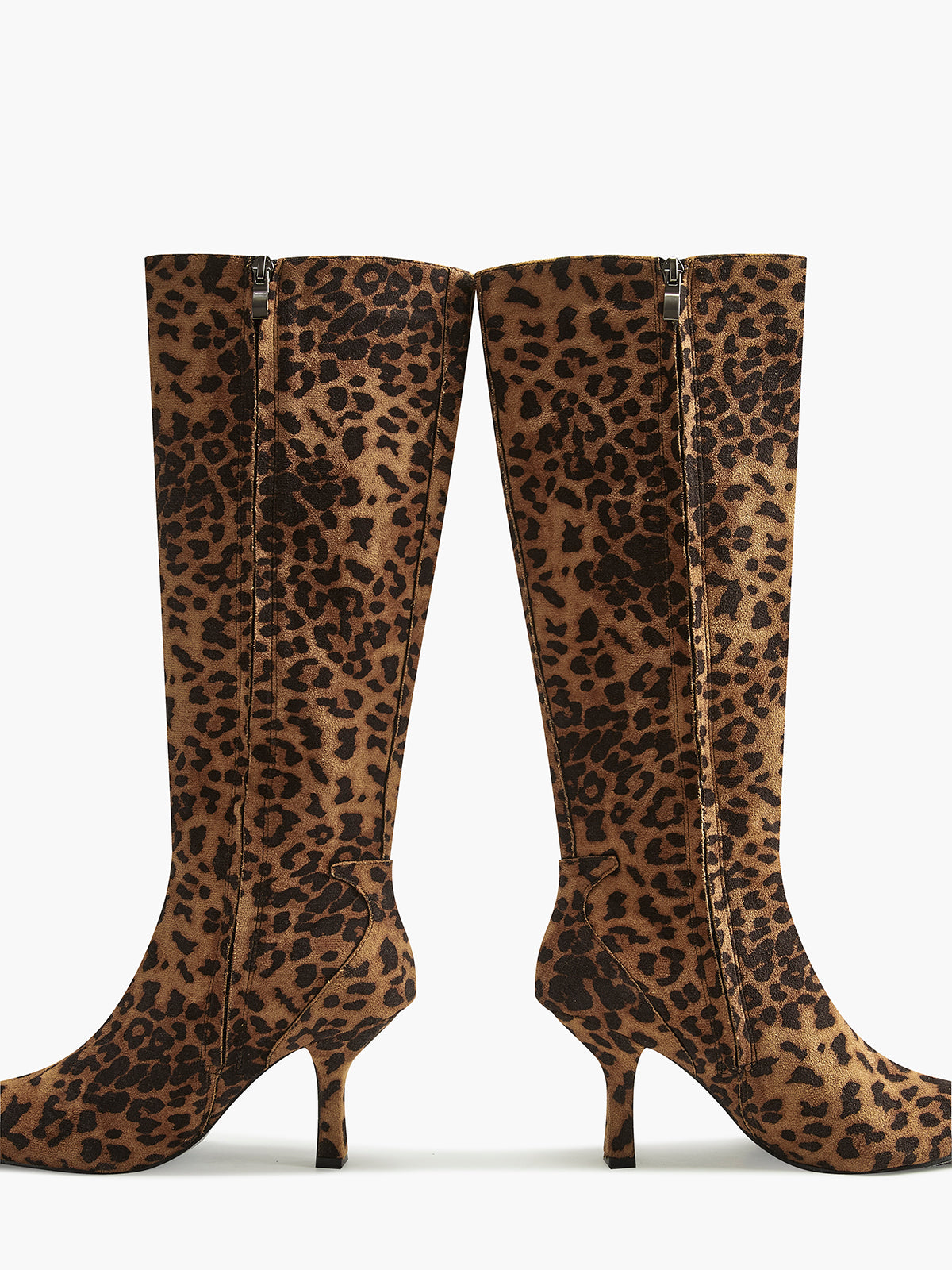 Bottes hautes à imprimé léopard pour femmes avec talon moyen 6