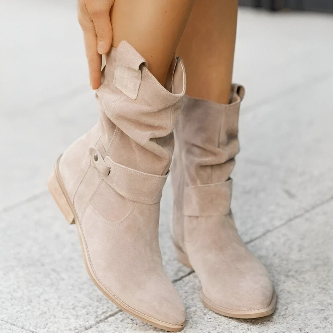 Bottes pour Femmes en Simili Suède avec Semelle Confortable 4