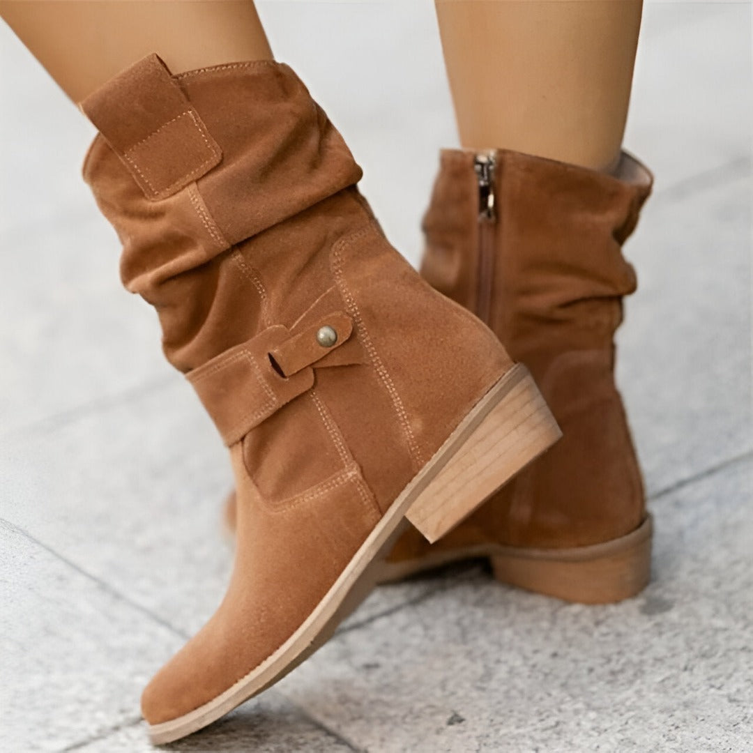 Bottes pour Femmes en Simili Suède avec Semelle Confortable 5