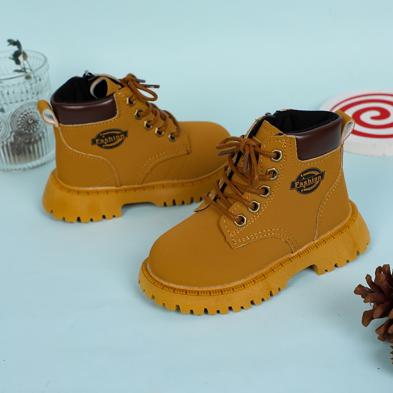 Bottes pour Garçons avec Fermeture Éclair Synthetique Antidérapante