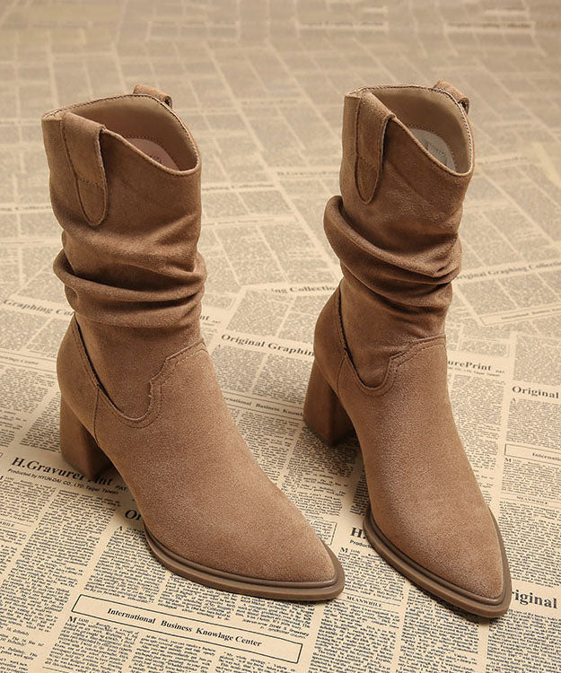 Bottes pour femme à bout pointu et semelles épaisses 2