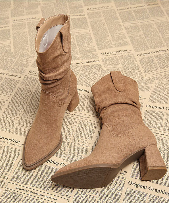 Bottes pour femme à bout pointu et semelles épaisses 3