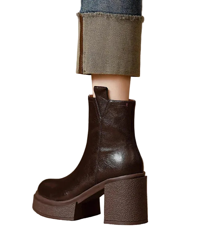Bottes pour femme à talon épais tressé 2