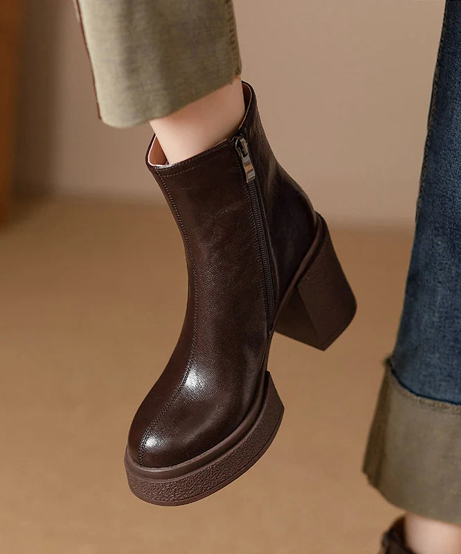 Bottes pour femme à talon épais tressé 3