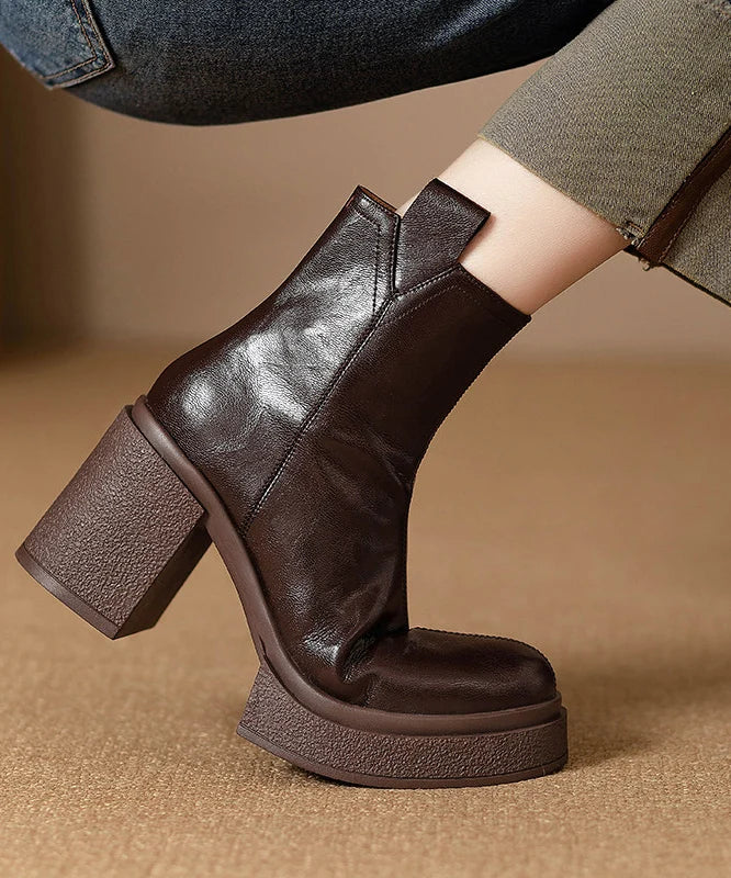 Bottes pour femme à talon épais tressé 4